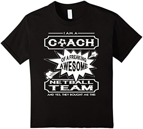 unisex-child I Am A Coach Of A Freaking Awsome Netball Team Shirt 8 Black