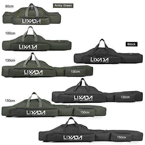 Lixada Portable Folding Fishing Rod Bag Outdoor Fishing Rod Bag 100cm 130cm 150cm