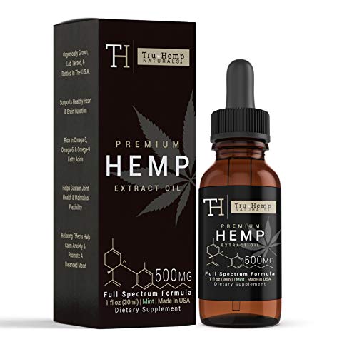 Full Spectrum Hemp Extract Oil - Premium Organic Hemp Extract Oil Drops For Pain Management and Stress Relief |Natural Anti-Inflammatory and Herbal Sleep Aid | 500mg 1 Fl Oz. / ( 30ml ) - Mint Flavor