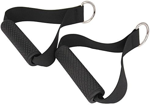 Gym Resistance Bands Handles with Solid ABS Cores,Soft Textured Synthetic Rubber grips, Super Strong Nylon Webbing, and Heavy Gauge Welded D-rings (Set Of 2)