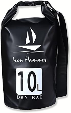 Dry Bag Waterproof Roll Top Dry Bag for Kayaking, Beach, Rafting, Boating, Hiking, Camping and Fishing (Black, 20L)