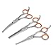AEXYA Premium Dog Grooming Scissors Kit-3SB-Pet Groom Hair Tool Set-Stainless Steel Straight, Thinning and Curved Sharp Shears for Small or Large Dogs, Cats or Other Pets
