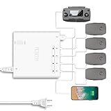 RCGEEK Compatible with DJI Mavic 2 Pro Charger Multi Charger Hub Intelligent Fast Charging 4 Batteries and 2 Remote Controller Compatible DJI Mavic 2 Pro Mavic 2 Zoom Battery