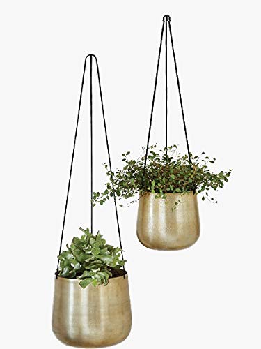 Yogesh Handicraft Basket 6 INCH 2 Pieces - Coco Gardening POTS with Stand - Flower POTS Hanger Garden Decoration Indoor and Outdoor