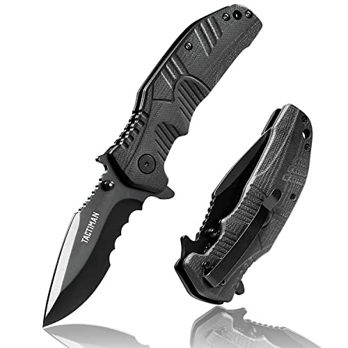 TACTIMAN Pocket Tactical Knife Survival Gear Folding Camping Knife with