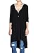 Mordenmiss Women's Half Sleeve High Low Loose Tunic Tops Casual Tee Shirts Black-XL