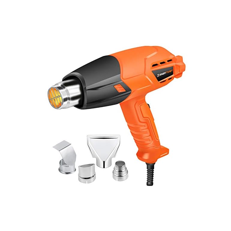 Enertwist 1500W Heat Gun Kit With 4 Nozzle Attachments, Dual