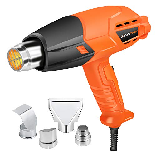 Enertwist 1500W Heat Gun Kit with 4 Nozzle Attachments, Dual