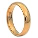 MJ Metals Jewelry Classic Half Dome Gold Plated Rings for Women and Men | Multiple Widths Available | Optional Cubic Zirconia | High Polish Comfort Fit Tungsten Carbide wedding band