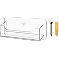 6 Pack Business Card Holder Wall Mount Clear Acrylic Single Pocket for 3.5" x 2" Cards Take One Display Plastic Rack with Hanging Hardware by Marketing Holders