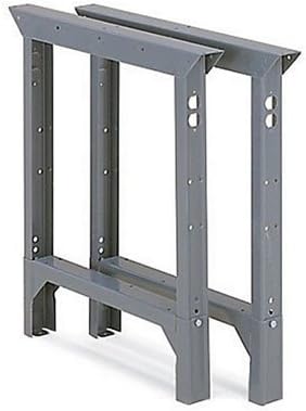Industrial-Duty Adjustable Height Bench Legs - 36"D - 29-33"H - Gray - Lot of 2