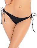 RELLECIGA Women's Cheeky Brazilian Cut Butt Bikini Swim Bottom S Black