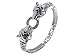 Alilang Silvery Tone Black Enamel Clear Crystal Rhinestone Two Tiger Cuff Bracelet Bangle