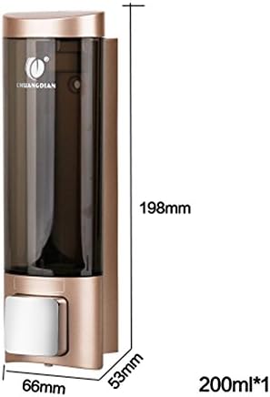 YIXIN Bath Soap Box Fitted Shampoo Shower Gel ABS Material Manual Squeeze Wall Mount Suitable For Kitchen Bathroom Do Not Fight Wall Holes (Capacity : 200ml, Color : Gold)
