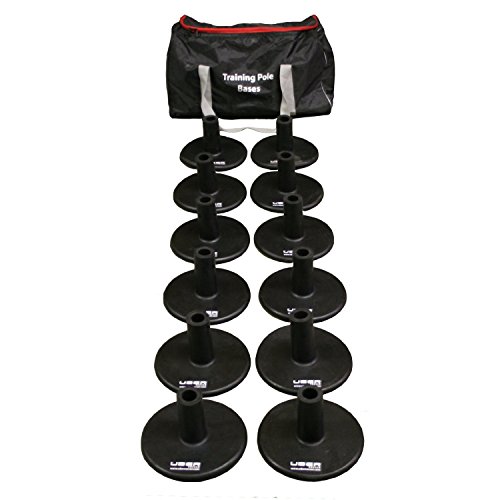 Rugged Soccer Weighted Bases for Agility Poles Training Set - Rubber - Set of 12