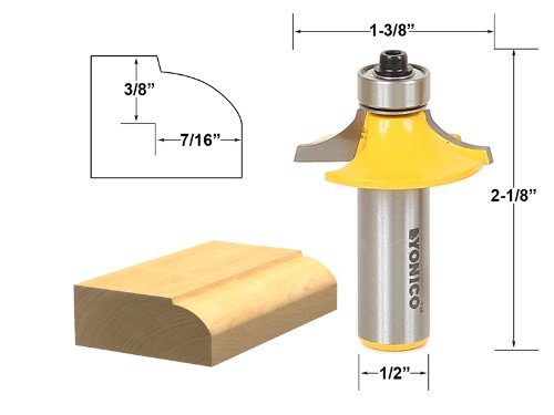 Yonico 12161 Drawer and Cabinet Door Front Edging Thumbnail Router Bit 1/2-Inch Shank