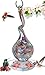Gnarly Hummingbird Feeder by Grateful Gnome - Large Hand Blown Stained Glass Feeder for Garden, Patio, Outdoors, Window with Accessories S-Hook, Ant Moat, Brush - 16 fl oz, Gnarly Rainbow Design