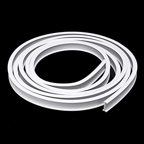 HAPYLY 2 Meter Flexible Plastic PVC Curtain Track Runner Rail Wall Ceiling Mounted Fixing Hooks Shower Curtains Room Divider with Instruction Mounting Accessories Include White (Top Clamping)