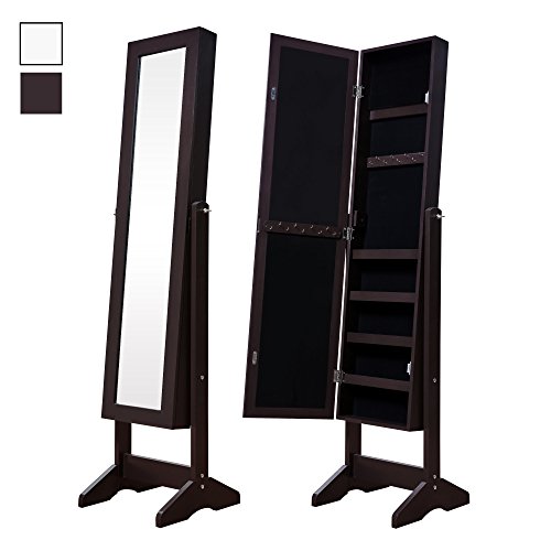 Buy Cloud ain Mirrored Jewelry Free Standing Lockable Jewelry Armoire Full Length Floor