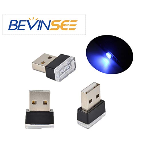 Bevinsee Mini USB Plug-In 5V Lamp Interior Atmosphere Ambient Lighting Kit for cars,computer,laptop,power bank,usb hub,Blue,3pcs - Thumbnail 7