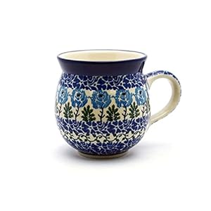 Polish Pottery Mug – 11 Oz. Bubble – Antique Rose by Polish Pottery Gallery
