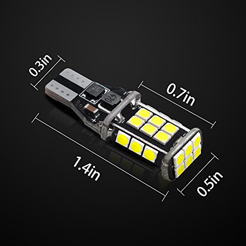 Viesyled [2018 Upgraded] 921 LED Bulb Backup Lights, 912/T15 Reverse Lights, Error Free Non-Polarity High Power 3030 24 LED Chipsets 1600 Lumens Cool White Xenon 6000K, 1 Yr Warranty (Pack of 2) - Thumbnail 3