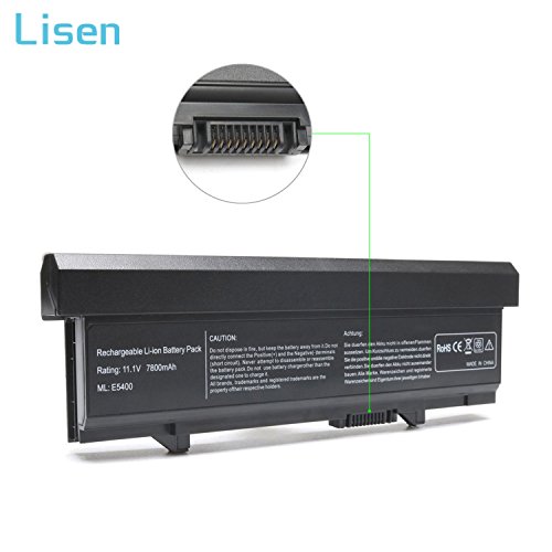 Lisen Laptop Battery for Dell Latitude E5400 E5410 E5500 E5510, P/N: KM742 WU841 KM668 KM769 KM771 PW640 U116D W071D RM649 RM656 0RM668 312-0762 312-0769 312-0902 451-10616 451-10617 [11.1V 7800mAh]