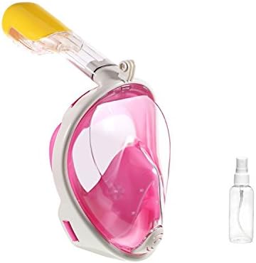 THEHOPE easy breathe full face snorkel mask set (Pink, S/M)