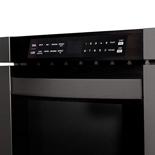 ZLINE 24" 1.2 cu. ft. Microwave Drawer in Black Stainless Steel