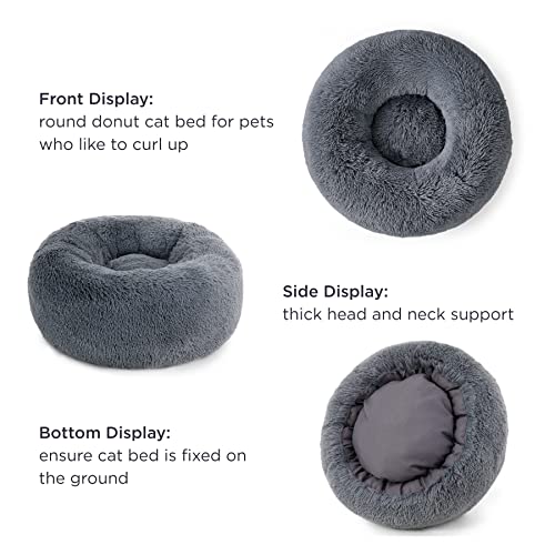 Bedsure Calming Cat Beds for Indoor Cats Large Cat Bed Washable 20