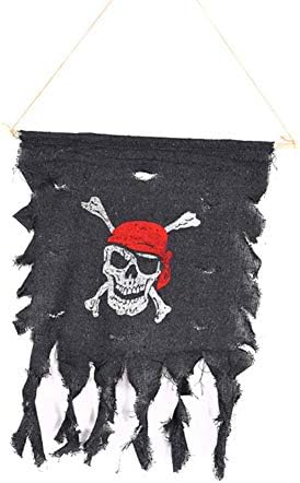 Shabby Pirate Skull and Crossbones Flag Halloween Party Haunted House Hanging Decorative Terrify Props