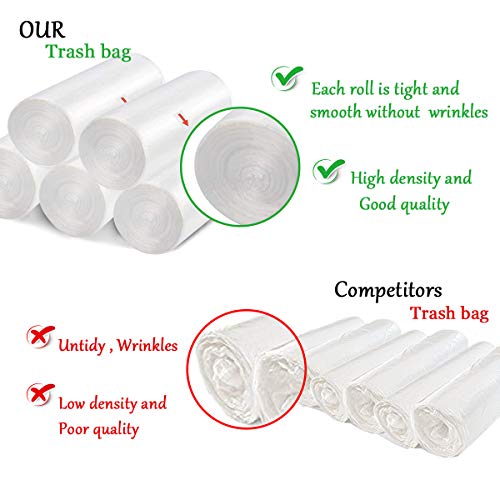 4 Gallon Clear Trash Bags 200 counts,Strong small garbage Bag Bin Liners for home office bathroom (clear)