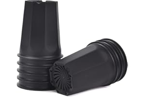 BangQiao 8 Pack 6.10 Inch Black Plastic Deep Nursery and Seedling Pots, Round Planter Container for Transplanting, Cutting, Succulent