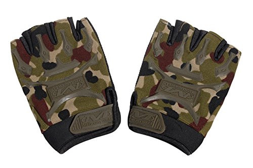 HiKi-Half-finger Free size Fingerless Tactical Airsoft Hunting Riding Cycling Climbing Gloves (camouflage color) - Thumbnail 4