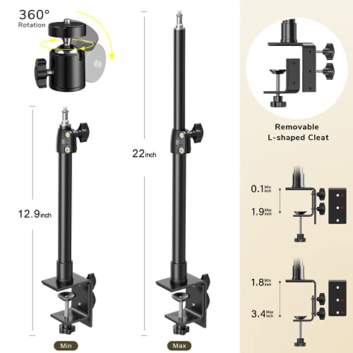 Lemong Camera Desk Mount Stand for Keylight, DSLR Desk Mount Light