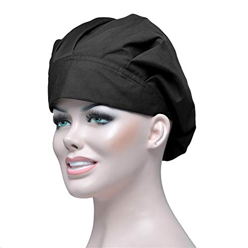 JoyRing Adjustable Surgical Scrub Cap Medical Doctor Bouffant Hats with Sweatband and Free Cotton Mask