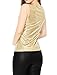 Allegra K Women's Halloween Shiny Party Club Cami Sparkly Metallic Tank Top Medium Gold