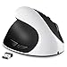 AURTEC Left-Handed Mouse, Rechargeable 2.4G Wireless Ergonomic Vertical Mice with USB Receiver, 6 Buttons and 3 Adjustable DPI 800/1200/1600 for Left Hand, White