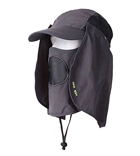 UPC 700953667731, Towallmark UV 50+Protection Outdoor Multifunctional Flap Cap with Removable Sun Shield and Mask Perfect for Fishing Hiking Garden