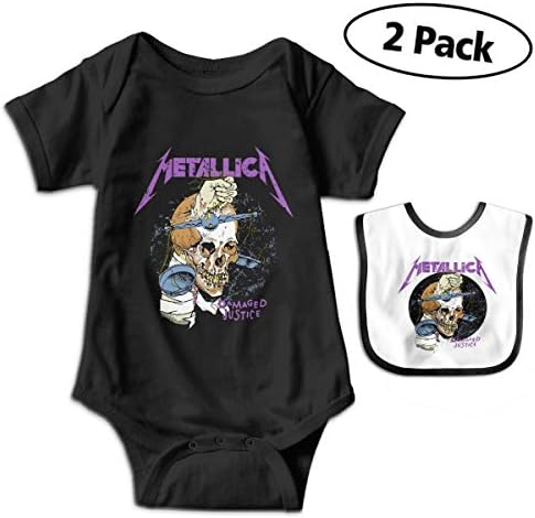 TiaKudy Metallica Baby Boys' Girls' Cotton Short-Sleeve Bodysuit Jumpsuits