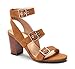 Vionic Women's Perk Carmel Backstrap Heel - Ladies Strappy Dress Sandals with Concealed Orthotic Support - Saddle Leather 9M