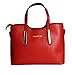 JZOEOEU Women's PU Leather Shoulder Bags Top-Handle Handbag Tote Bag Simple Purse Fashion Cross Body Bag,Red SILI