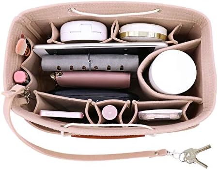 Purse Organizer Insert, Handbag Organizer, Felt Bag Organizer with Handles Keychain, Fit LV Speedy, Neverfull