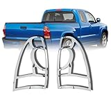 E-Autogrilles Triple Chrome Plated Taillight Trim Bezels Cover for 05-15 Toyota Tacoma (67-0504)
