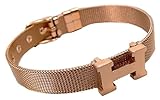 HM0103 H Logo Mesh Bracelet Rose Gold US SELLER