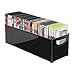 mDesign Plastic Video Game Organizer - Game Storage Holder Bin with Handles for Media Console Stand, Closet Shelf, Tower, and Bookshelves - Holds Disc, Video Games, Head Sets - 4 Pack - Black