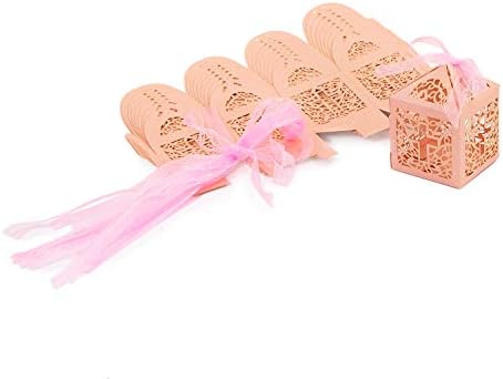 Oblique Unique® 10 Decorative Boxes with Christian Cross Motif for Christening Communion Confirmation Wedding in Pink