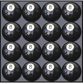 ISZY Billiards Box of 16 Replacement # 8 Pool Table - Billiard Ball