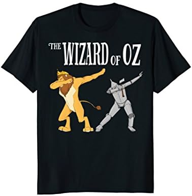 Mens Cowardly Lion &amp; Tin Man Dab T-Shirt -The Wizard Of Oz TShirt Medium Black