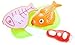 FUNERICA Pretend Cutting Play Food for Kids - with Bright Realistic Looking Eggs, Fish, Fake Food Play Vegetable, Toy Pot, Toy Kitchen Knife with Cutting Board and Basket